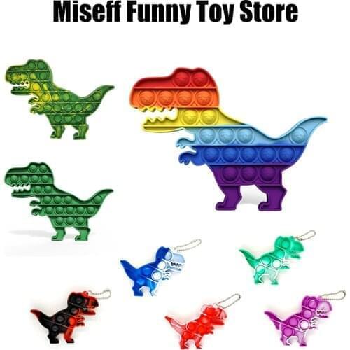 Dinosaur Rainbow Push Bubble Fidget SensoryToy Autism Special Fidget Squeeze Funny Stress Reliever Toys антистресс