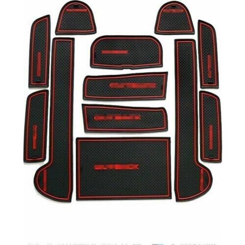 For Subaru Outback 2014 Non-slip Interior Door Cup Holder Rubber Mats Red Line