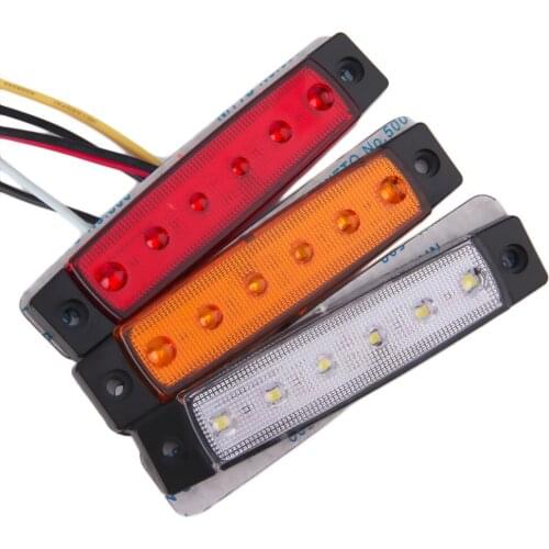 1pc 6 LED Car Truck Trailer Side Marker Indicators Lights Lamp 12V white Hot Selling