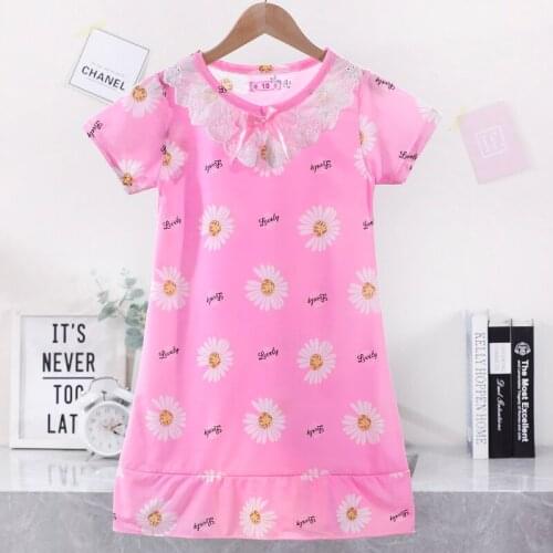 2-12 Years Cotton Kids Girls Nightgowns New Summer Children Bathrobe Dress Pricess Baby Lace Homewear Gowns Big Girl Sleepwear