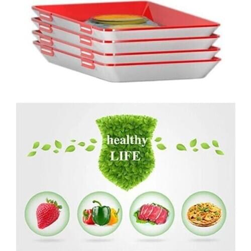 6pcs Preservation Refrigerator Vacuum Healthy Kitchen Tools Storage Container Keeping Fresh Spacer Organizer Food Creative Tray