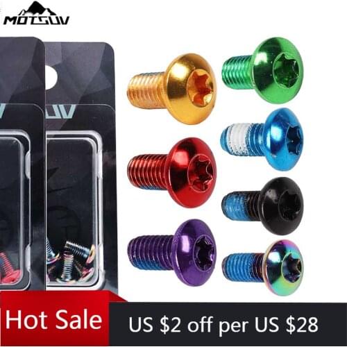 MOTSUV 12PCS Bicycle Disc Brake Rotor Bolts Screws Bolts T25 M5x10mm MTB 10B21 Alloy Road Bike Disc Brake Rotor Fixing Screws