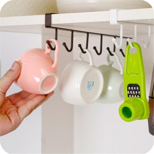 Kitchen Storage Rack Cupboard Hanging Hook Cup Scouring Pad Organizer Closet Wardrobe Tie Scarves Shelf Hanger Bathroom Holder