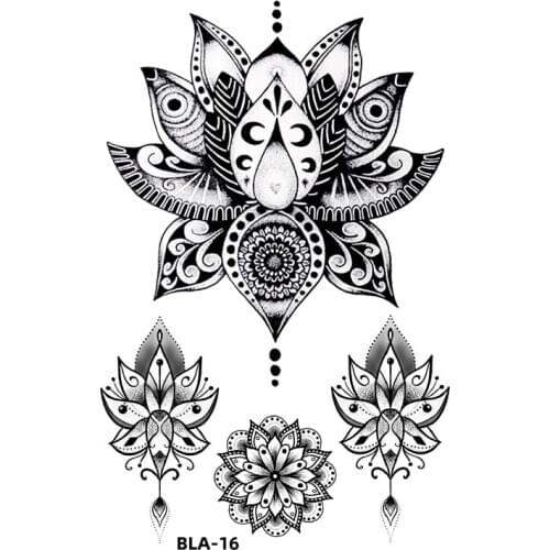 Lotus Flower/Butterfly/Tiger Waterproof Temporary Tattoos Sticker Tattoo Flower Body Art fake tattoo sleeve tatoo