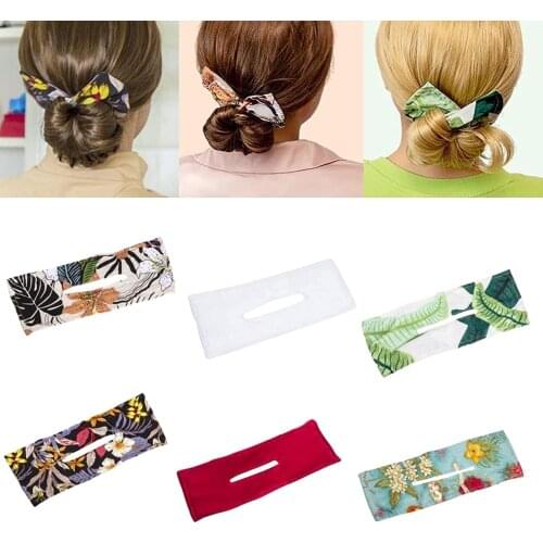 Deft Bun Donut Bun Maker Twist Hair Bands Women Knotted Wire Headband Print Hairpin Braider Maker Easy To Use DIY Hair Clip