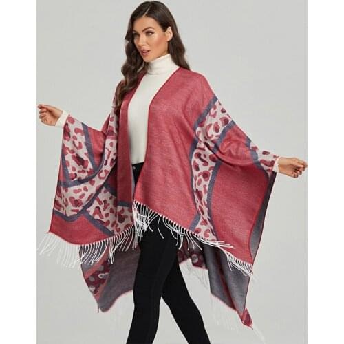 Fashion Imitation Cashmere Women Leopard Scarf Winter Warm Shawl Wrap Female knitted Warm Comfortable Wild Soft Thick Blanket