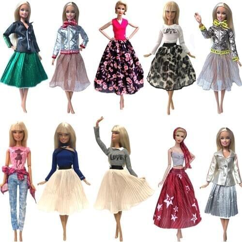 NK Doll Dress Fashion Shirt Model Skirt Daily Wear Clothes Stocking For Barbie Doll Accessories Free Match Baby Toys G1 JJ