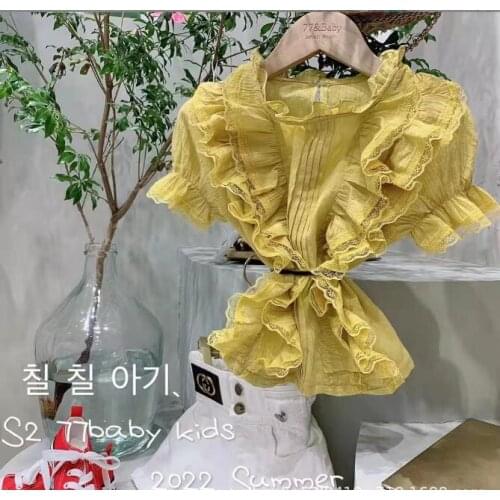 2020 new wholesale girls bow shirt fashion full sleeve autumn girls blouse 3-8t F690