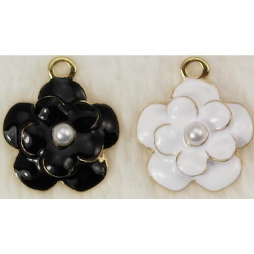 20pcs/lot 21*24mm plum blossom pendant alloy enamel charm DIY accessories of necklace bracelet headdress making fitting material