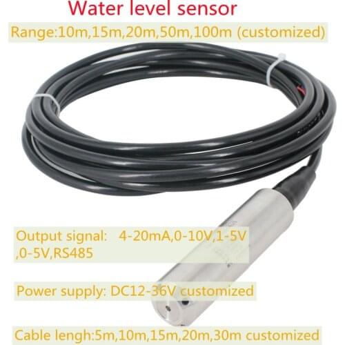 10m 15m 20m liquid level sensor 4-20ma 0-10v output Submersible level level transmitter QDY30A