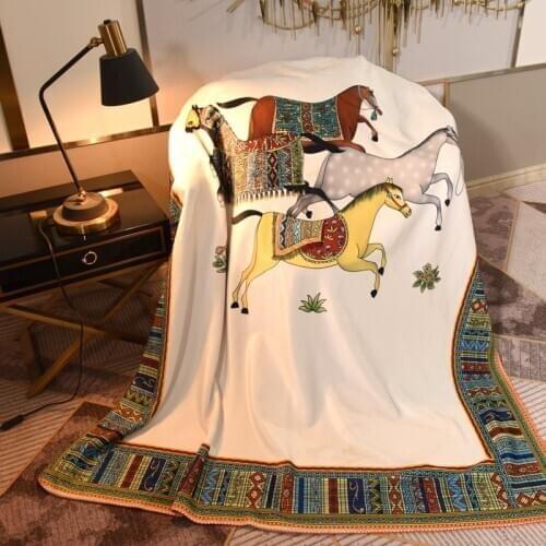 European Design Durable Europe Luxury Super Warm Soft Throw Sofa Bed Cover Rectangle Blanket Travel Office Home Wool Blankets#sw