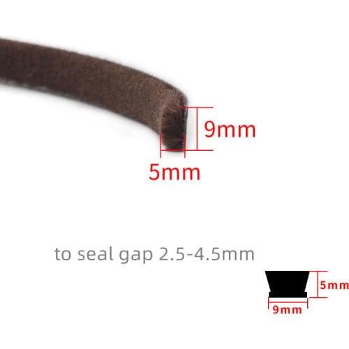 Self-adhesive Wool Pile Seals Sliding Door Screen Window Bristles Seals Weatherstrip 9x5mm Brown odd
