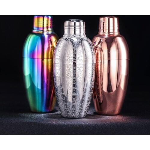 500ml 3Pieces Vintage Cocktail Shaker Bar Shaker Cobbler Shaker Bar Tools