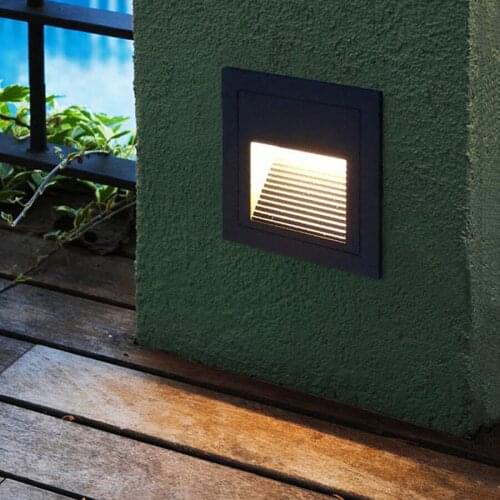 Outdoor Embeded Led Stair Step Light Aluminum Garden Patio Corrior Wall Corner Lamp Waterproof Villa Hotel Path Staircase Light