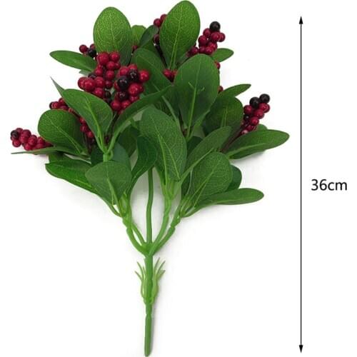 5 fork Artificial Berry Branch Silk Flower Christmas Bubble berries Fake Flower Fruit Home Decoration Single Happy Berry 36cm