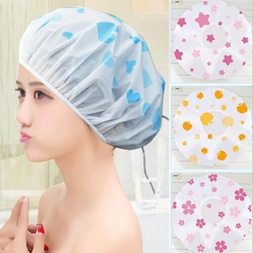 Waterproof Random Colors Bath Hair Caps 10Pcs Bathing Hat Bathroom Accessories Elastic Shower Cap Resuable