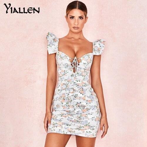Yiallen Bandage Mini Dress Women Sexy Sling Sleeveless Party Clubwear Skirt Bodycon Slim Streetwear Female Outfits Summer Hot