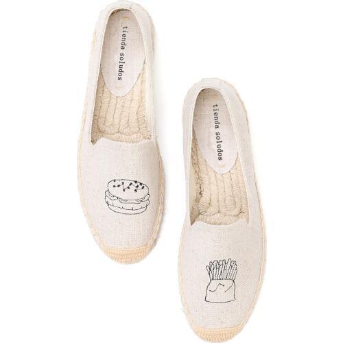 2019 Rushed Top Fashion Hemp Rubber Sapatos Zapatillas Mujer Shoes Espadrilles Bottom Lazy Female Ladies Thick Flats Flat Slip