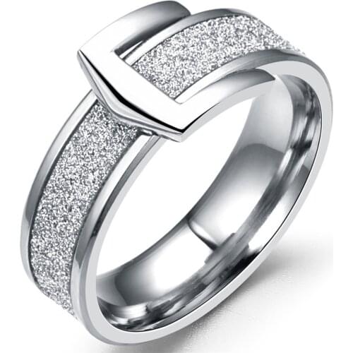 MANGOSKY 6mm Stainless Steel Scrub Ring Buckle Rings for Women