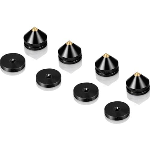 4PCS/Sets Speaker Stand Feet Foot Pad Aluminium Alloy Metal Loudspeaker Spikes Cone Floor Foot Nail Audio Speaker Stand M23*20