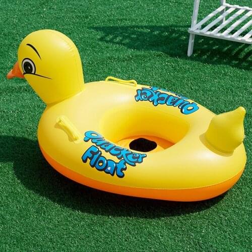 1pc Rubber Duck Shape Inflatable Seat Swimming Ring Buoy For Kids Inflatable Circle Swim Accessoriy надувной круг 65*55cm 11*7cm