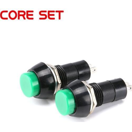 10Pcs/Set PBS-11B Non-locking Round Switch Button 250V/3A Light Switch DIY Touch Switch green