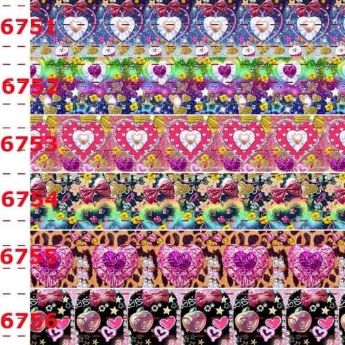 10yards -different sizes -crystal heart beautiful ribbon printed Grosgrain ribbon DIY