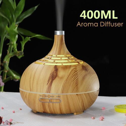 2019 aromatherapy diffuser 400ml aroma diffuser 7 color changing LED lights ultrasonic air humidifier essential oil diffuser
