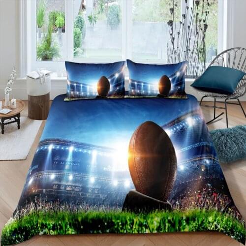 3D Football Printed Duvet Cover Pillowcase Sports Style Bedding Set Bedclothes Soft Quilt Cover 2/3Pcs Single King Home Textiles