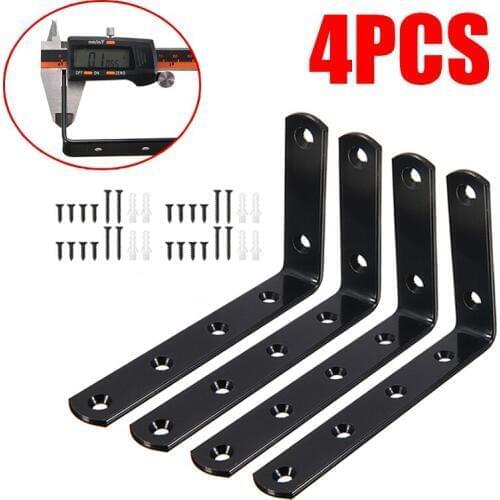 4pcs Heavy Duty Support Angle Bracket Wall Mounted Durable Bearing Shelf Bracket Adjustable DIY Furniture Hardware