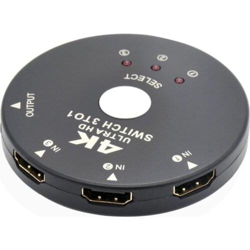 4K/2K 3D Mini 3 Port HDMI-compatible Switch 1.4b 4K Switcher Splitter 1080P 3 In 1 Out Port Hub for DVD HDTV Xbox PS3 PS4