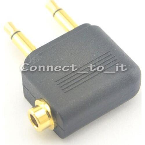 5pcs/lot Airline Airplane Earphone Headphone Headset Jack Audio Adapter 3.5mm