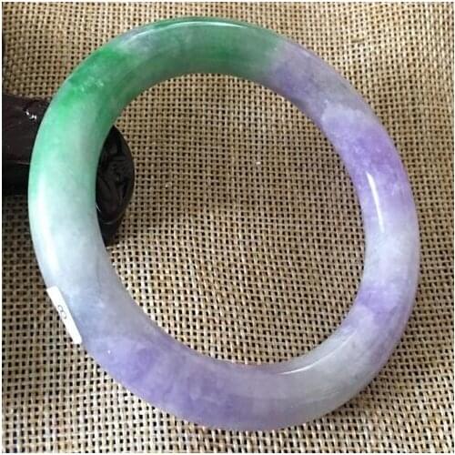 58mm Certified (Grade A)100% Natural Lavender Jadeite JADE Bracelet Bangle