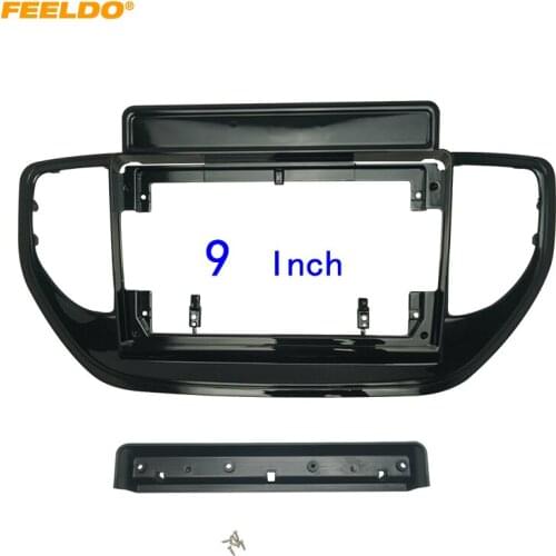 FEELDO Car 2Din Audio Face Plate Fascia Frame For Hyundai Solaris 2 20-21 9" Big Screen Radio Stereo Panel Dash Mount Refitting