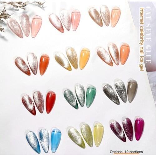 Shining Ice Spar Cat Eye Nail Gel Polish Varnishes For DIY Manicure Cat Eyes Soak Off Enamel UV Gel Nail Polish Nail Art TSLM1