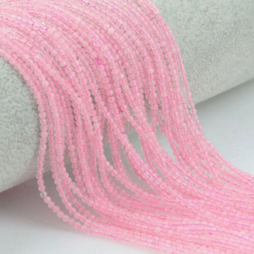 2mm 3mm Faceted Natural Rose Quartzs Stone Beads Round Loose Pink Crystal Small Stone Beads For Jewelry Making DIY Strand 15
