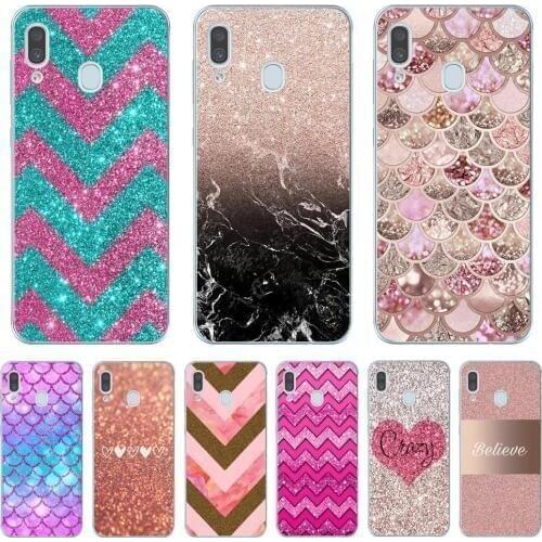 Golden Pink Glitter Unique Print Phone Case sFor Samsung A10 A30 A40 A50 A60 A70 A80 A6 A8 Plus A7 A9 2018 Soft silicone Cover