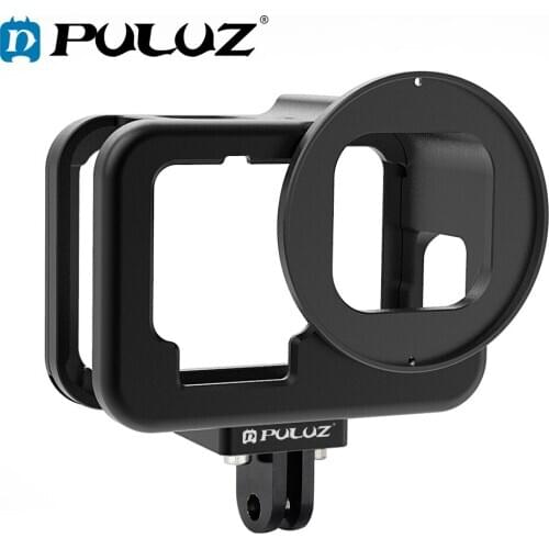 PULUZ Case For GoPro HERO9 Black CNC Aluminum Alloy Protective Cage Housing Shell Cover with Insurance Frame & 52mm UV Lens