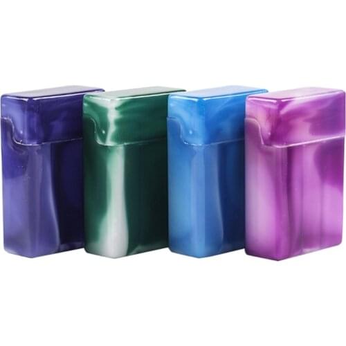 Colorful Plastic Cigarette Case (20 Capacity) Shining Box Portable Holder Container for Smoke
