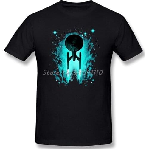 Men Clothing Star Trek Science FictionTV Series Homme T-Shirt VOYAGES IN SPACE Oversize Short Sleeve