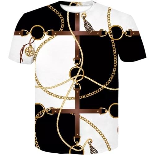 Fashion t-shirt Summer Men/women essentials funny t shirts Chain series 3D Printing luxury streetwear tops Harajuku tees Tshirt