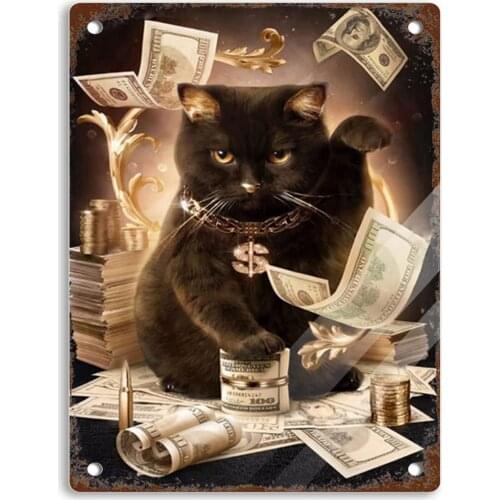 Giwawa New Tin Sign Vintage Cat Metal Sign Poster Plaque Mural Aluminum Sign for Outdoor & Indoor Garden Party Coffee Bar Wall