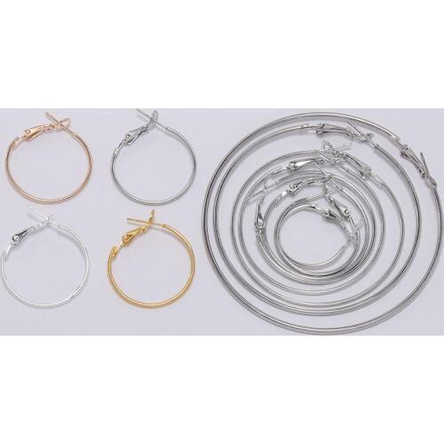 10pcs/lot Gold Round Earring Hoop Hooks For Jewelry Making Finding Diy Earrings Accessories Supplies