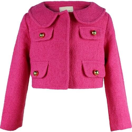 Girls Jacket Casual Princess Bolero Cardigan Long Sleeve Shrug Tops Pink Hooded Jackets For Child Girls Teenage Jackets 4C0846