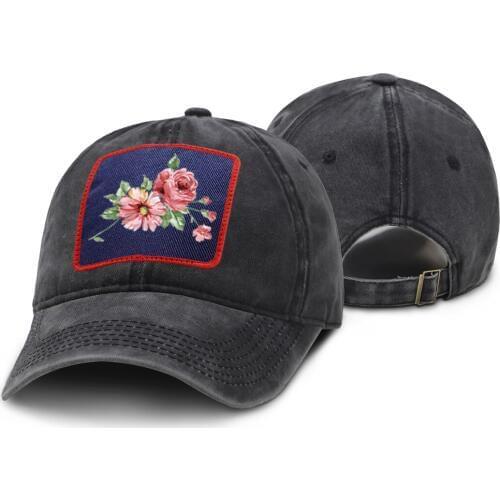 Summer Baseball Caps Flowers Print Mens Cap Vintage Casual Snapback Caps Woman Fashion Street Trucker Casquette Soild Color Cap