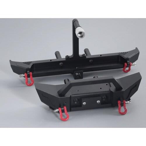 RC Car Metal Front Rear Bumper with LED Light for 1/10 RC Crawler Traxxas TRX4 Axial SCX10 90046 D90