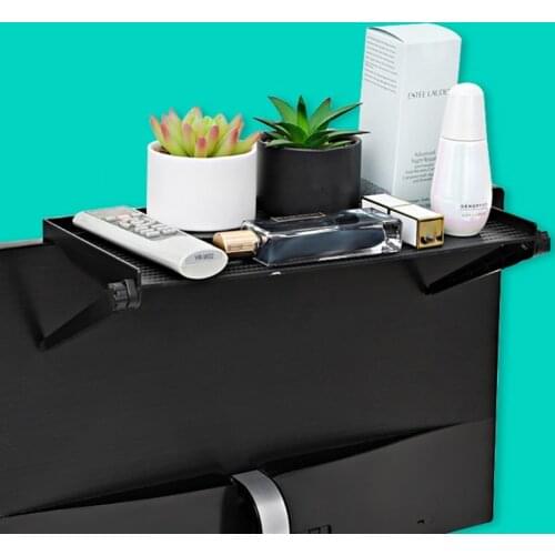 Multifunctional TV Screen Top Shelf Mounting Storage Bracket Stand Computer Monitor Plastic Rack Foldable Organizer Jy20 21