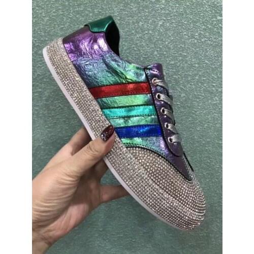 Mens Luxury British Designer Casual Shoes for men Full Diamond Low top Sneakers NEW Male Autumn Ankle Boots A8