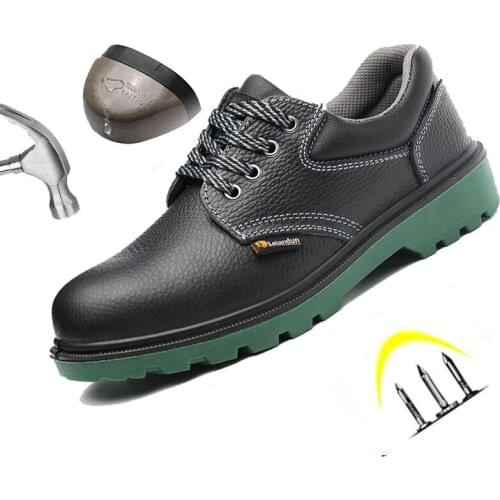 Safety Shoes Men Lace Up Steel Toe Non-slip Anti Smashing Puncture-resistant Indestructible Work Boots Unisex Large Size 35-47