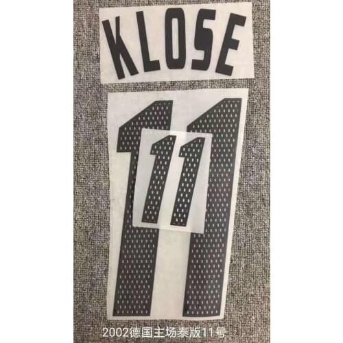 Super A 2002 World Cup Germany home soccer klose number font print, Hot stamping patches badges